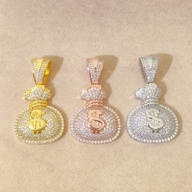 Moissanite Money Bag Pendant Extravagant