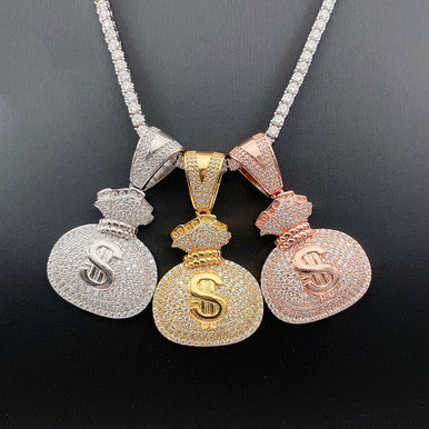 Moissanite Money Bag Pendant Extravagant