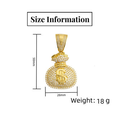 Moissanite Money Bag Pendant Extravagant