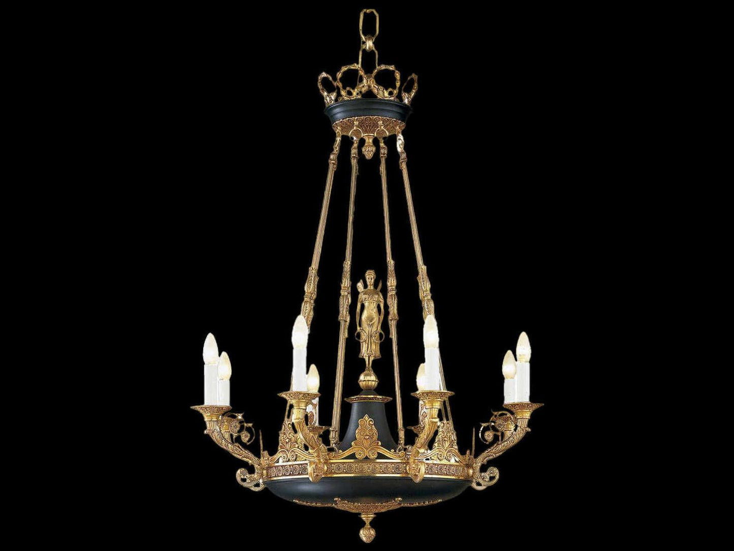 Fine Art Handcrafted Lighting Mariner Luxury 8-Light French Gold Candelabra Chandelier