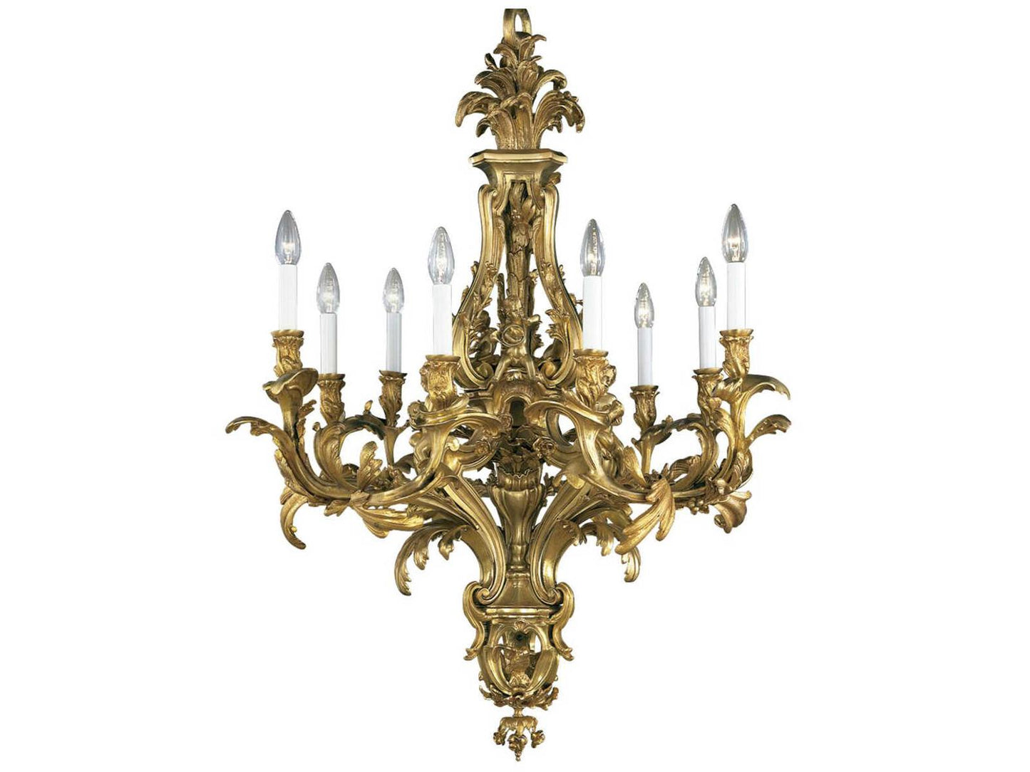 Fine Art Handcrafted Lighting 9-Light Mariner Luxury Chandelier in French Gold
