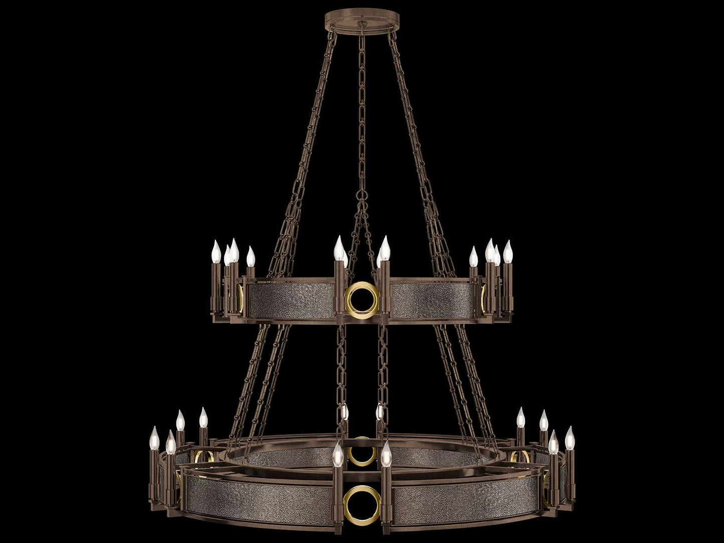 Fine Art Handcrafted Lighting Mirage 24-Light Traditional Tiered Chandelier in Bronze