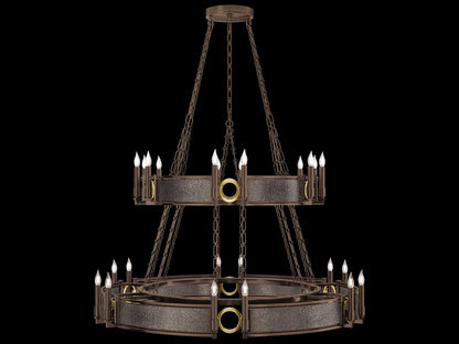 Fine Art Handcrafted Lighting Mirage 24-Light Traditional Tiered Chandelier in Bronze