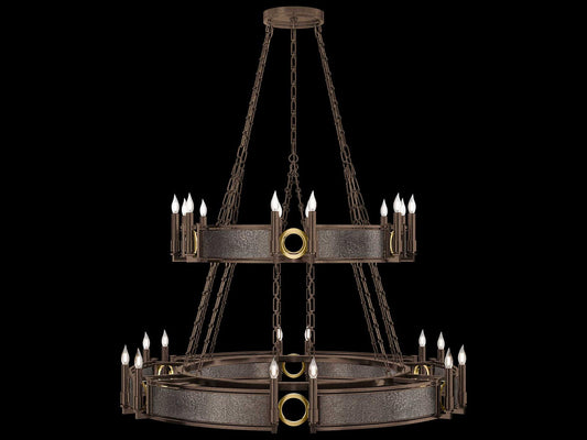 Fine Art Handcrafted Lighting Mirage 24-Light Traditional Tiered Chandelier in Bronze