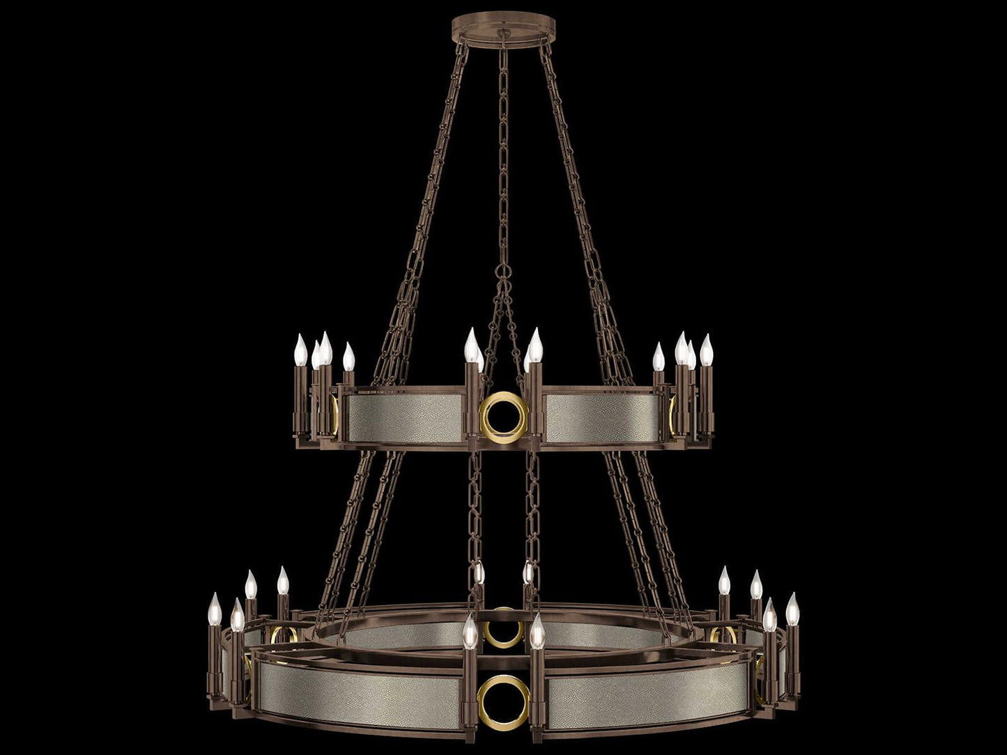 Fine Art Handcrafted Lighting Mirage 24-Light Traditional Tiered Chandelier in Bronze