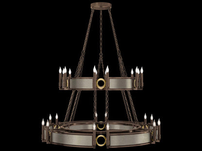 Fine Art Handcrafted Lighting Mirage 24-Light Traditional Tiered Chandelier in Bronze