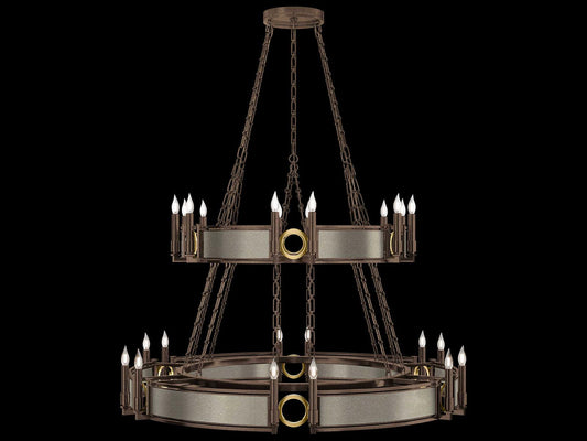 Fine Art Handcrafted Lighting Mirage 24-Light Traditional Tiered Chandelier in Bronze