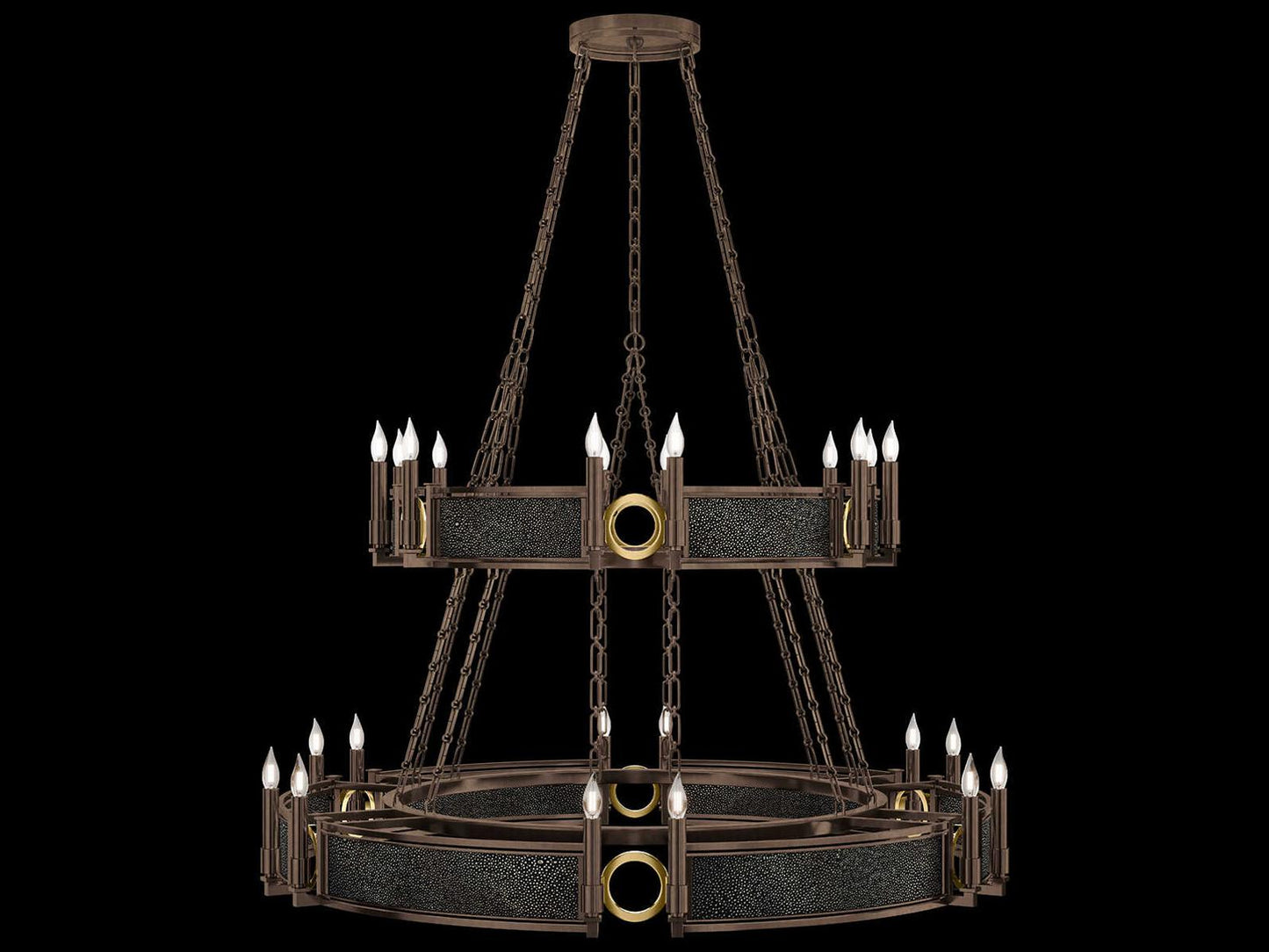 Fine Art Handcrafted Lighting Mirage 24-Light Traditional Tiered Chandelier in Bronze