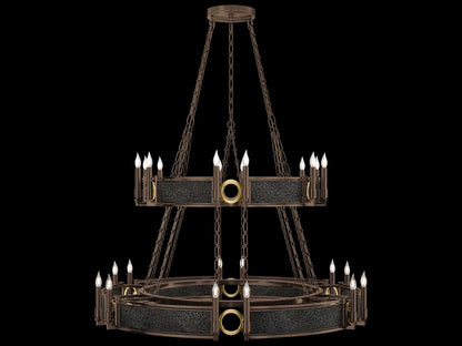 Fine Art Handcrafted Lighting Mirage 24-Light Traditional Tiered Chandelier in Bronze