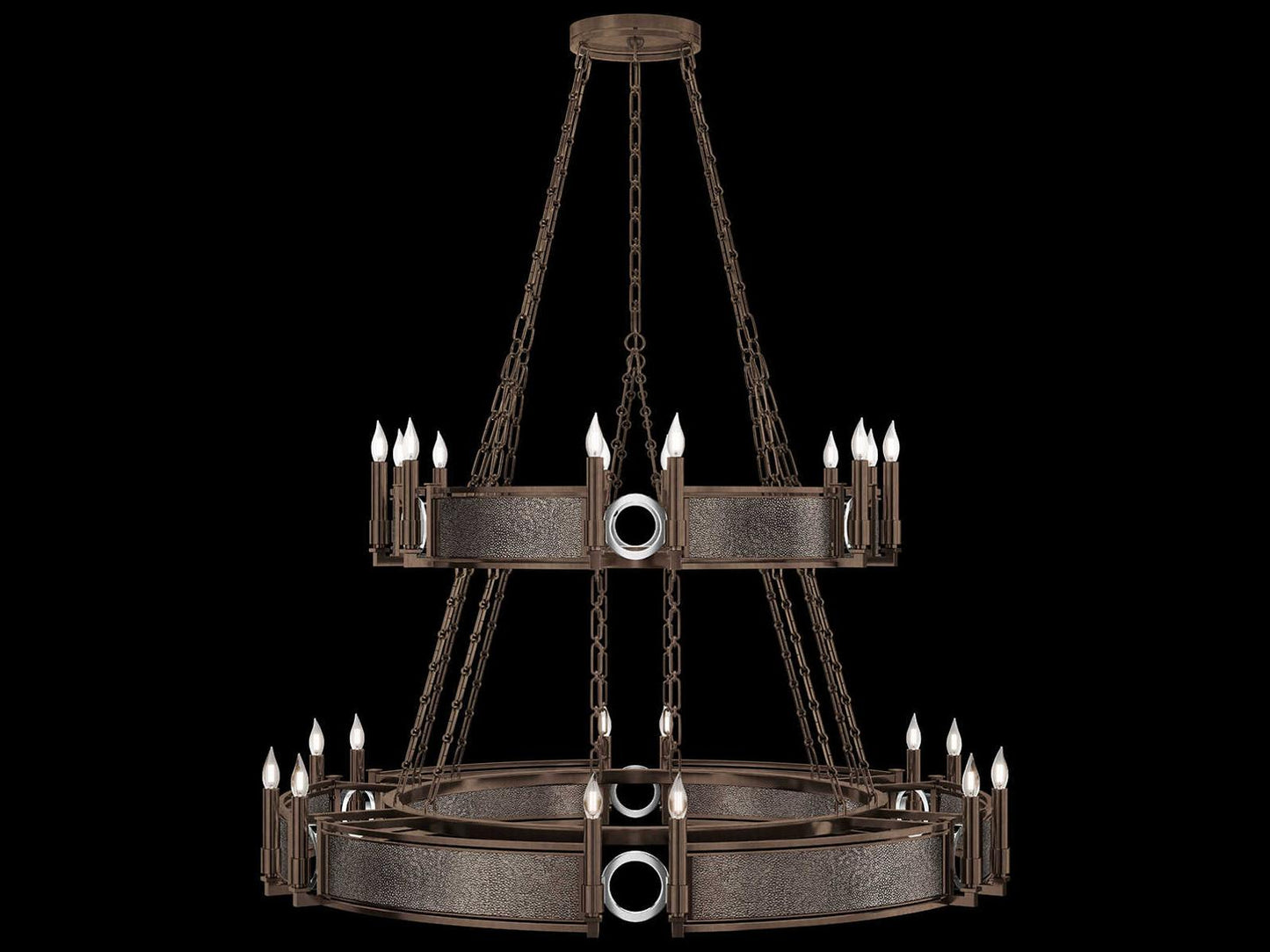 Fine Art Handcrafted Lighting Mirage 24-Light Traditional Tiered Chandelier in Bronze