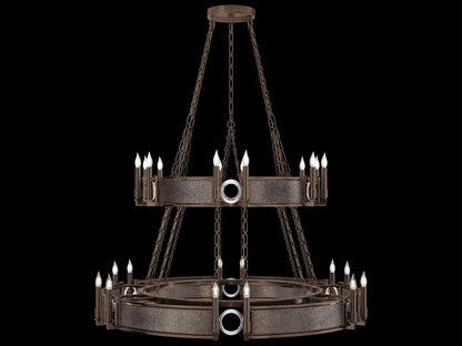 Fine Art Handcrafted Lighting Mirage 24-Light Traditional Tiered Chandelier in Bronze