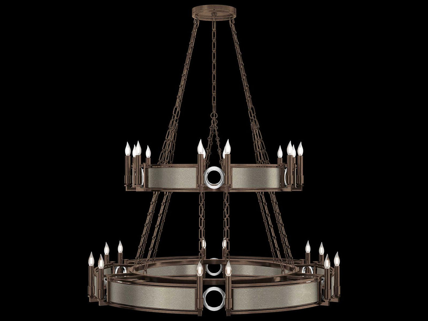 Fine Art Handcrafted Lighting Mirage 24-Light Traditional Tiered Chandelier in Bronze