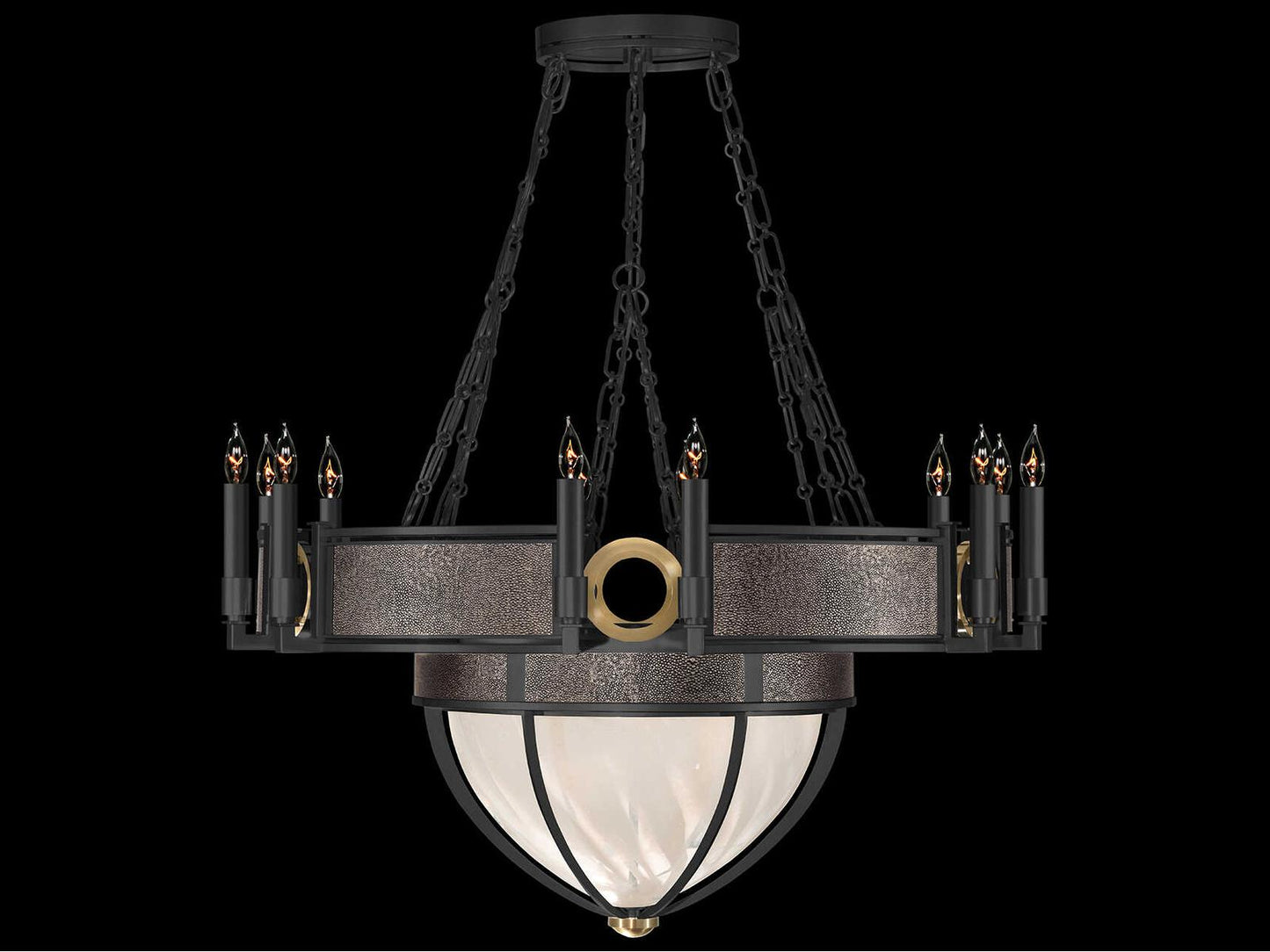 Fine Art Handcrafted Lighting Mirage 15-Light Black Iron Traditional Candelabra Chandelier