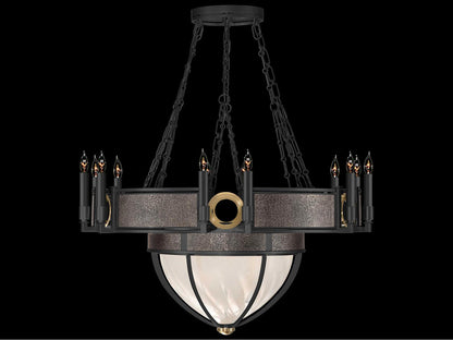 Fine Art Handcrafted Lighting Mirage 15-Light Black Iron Traditional Candelabra Chandelier