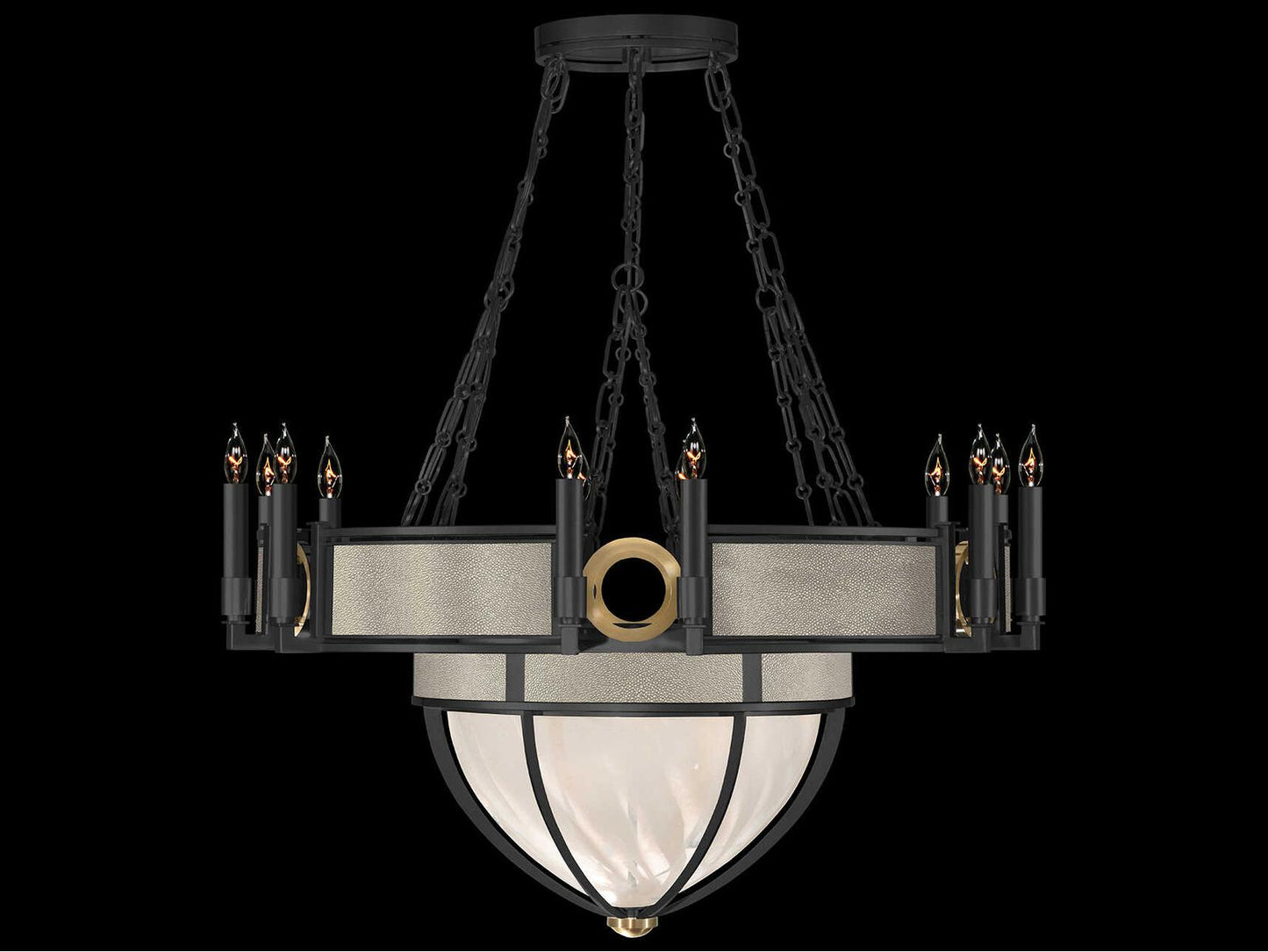 Fine Art Handcrafted Lighting Mirage 15-Light Black Iron Traditional Candelabra Chandelier