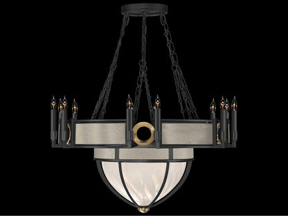 Fine Art Handcrafted Lighting Mirage 15-Light Black Iron Traditional Candelabra Chandelier