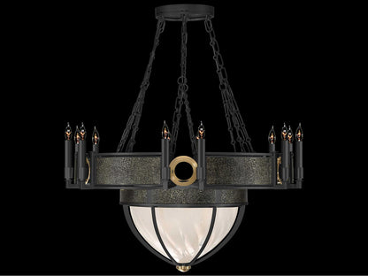 Fine Art Handcrafted Lighting Mirage 15-Light Black Iron Traditional Candelabra Chandelier