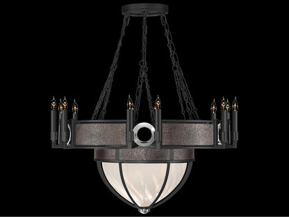 Fine Art Handcrafted Lighting Mirage 15-Light Black Iron Traditional Candelabra Chandelier