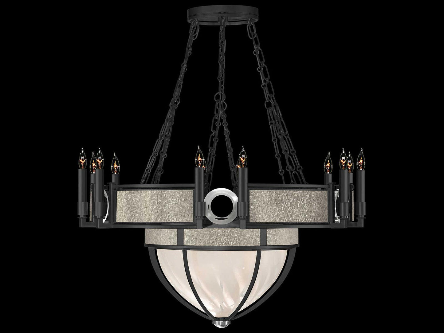 Fine Art Handcrafted Lighting Mirage 15-Light Black Iron Traditional Candelabra Chandelier