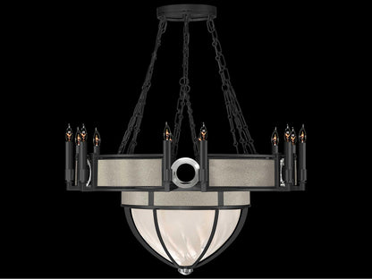 Fine Art Handcrafted Lighting Mirage 15-Light Black Iron Traditional Candelabra Chandelier