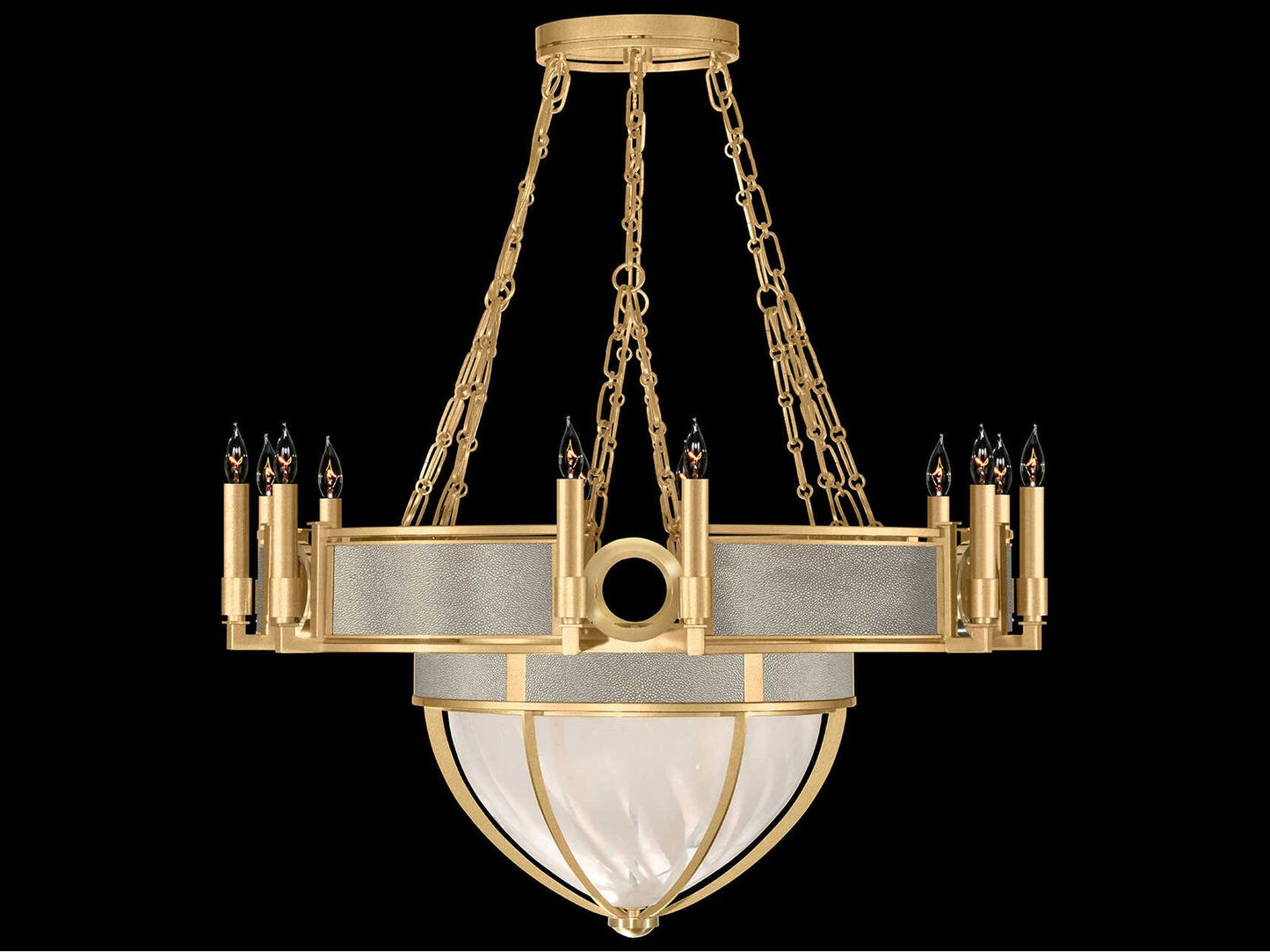 Fine Art Handcrafted Lighting Mirage 15-Light Gold Leaf Traditional Chandelier