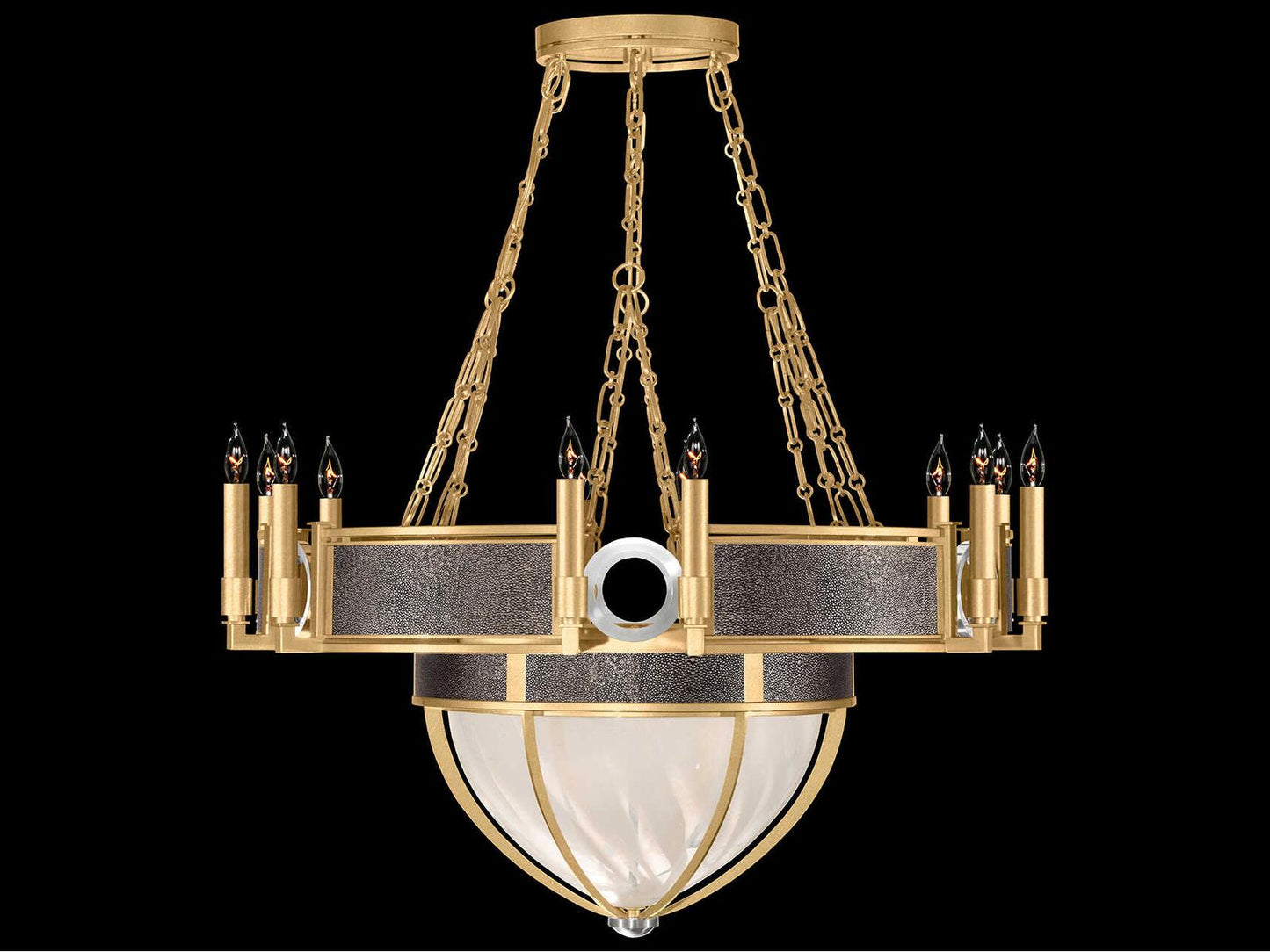 Fine Art Handcrafted Lighting Mirage 15-Light Gold Leaf Traditional Chandelier