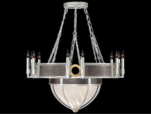 Fine Art Handcrafted Lighting 15-Light Mirage Traditional Candelabra Chandelier in Silver Leaf