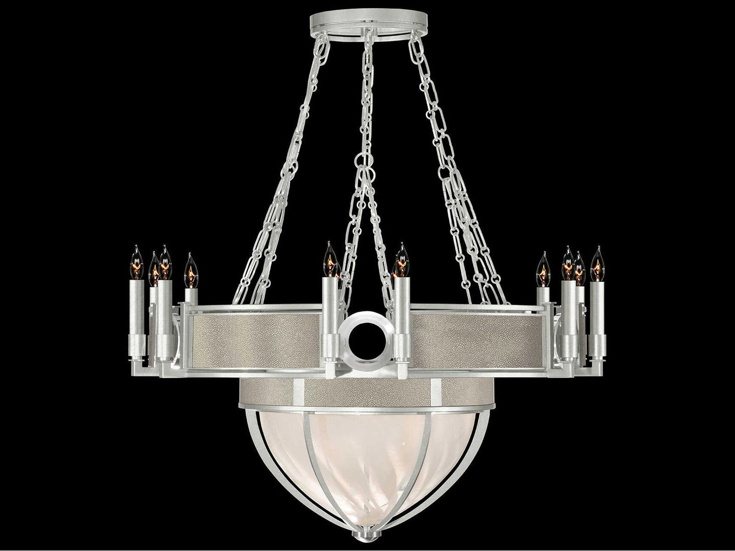 Fine Art Handcrafted Lighting 15-Light Mirage Traditional Candelabra Chandelier in Silver Leaf