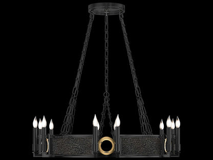 Fine Art Handcrafted Lighting Mirage 12-Light Black Iron Traditional Round Chandelier