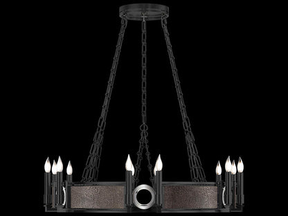 Fine Art Handcrafted Lighting Mirage 12-Light Black Iron Traditional Round Chandelier