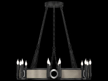 Fine Art Handcrafted Lighting Mirage 12-Light Black Iron Traditional Round Chandelier