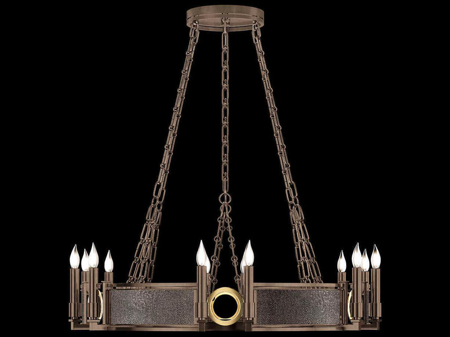 Fine Art Handcrafted Lighting Mirage 12-Light Bronze Traditional Round Chandelier