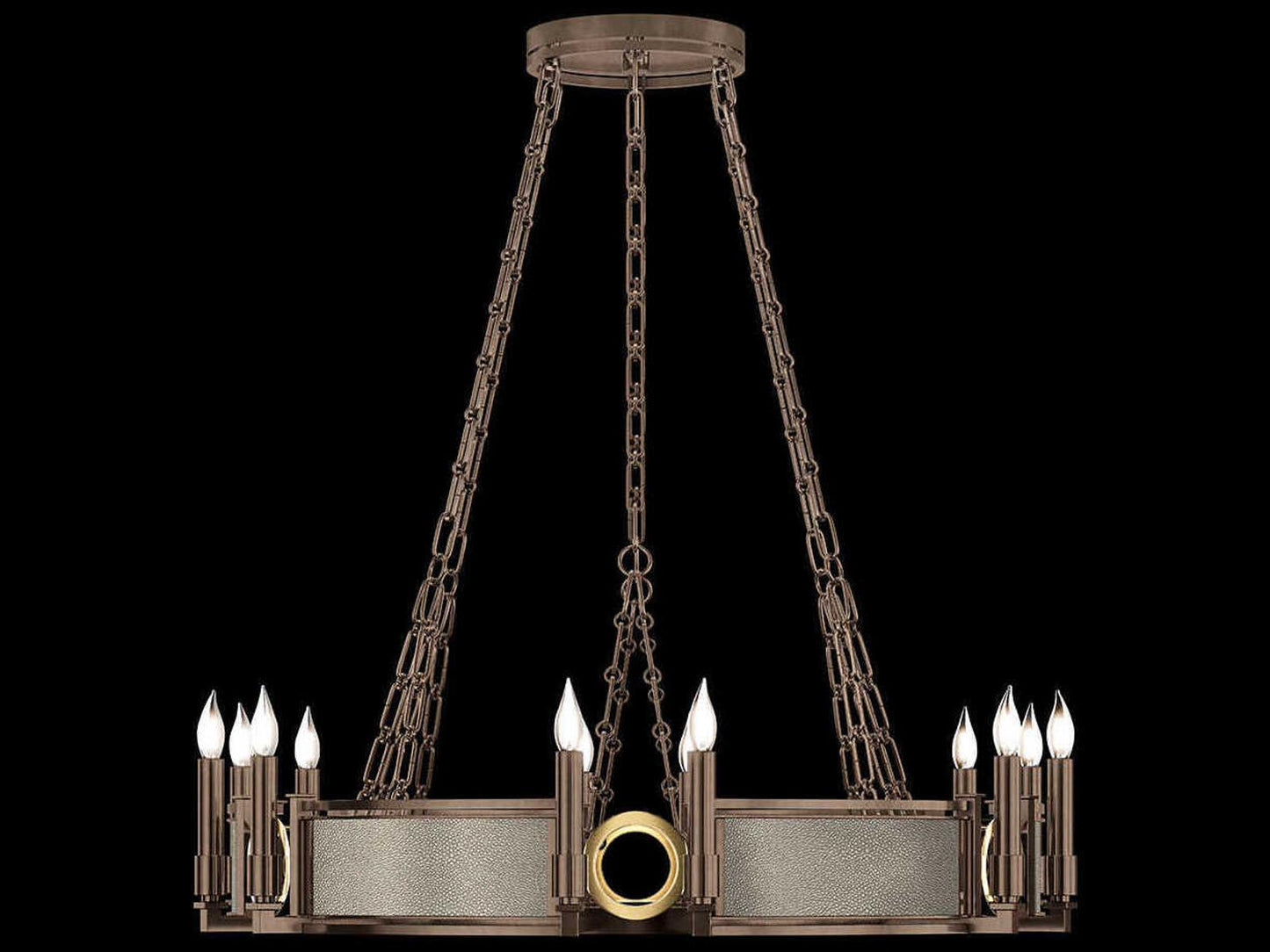 Fine Art Handcrafted Lighting Mirage 12-Light Bronze Traditional Round Chandelier