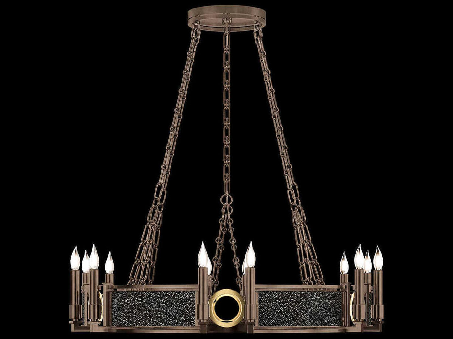 Fine Art Handcrafted Lighting Mirage 12-Light Bronze Traditional Round Chandelier