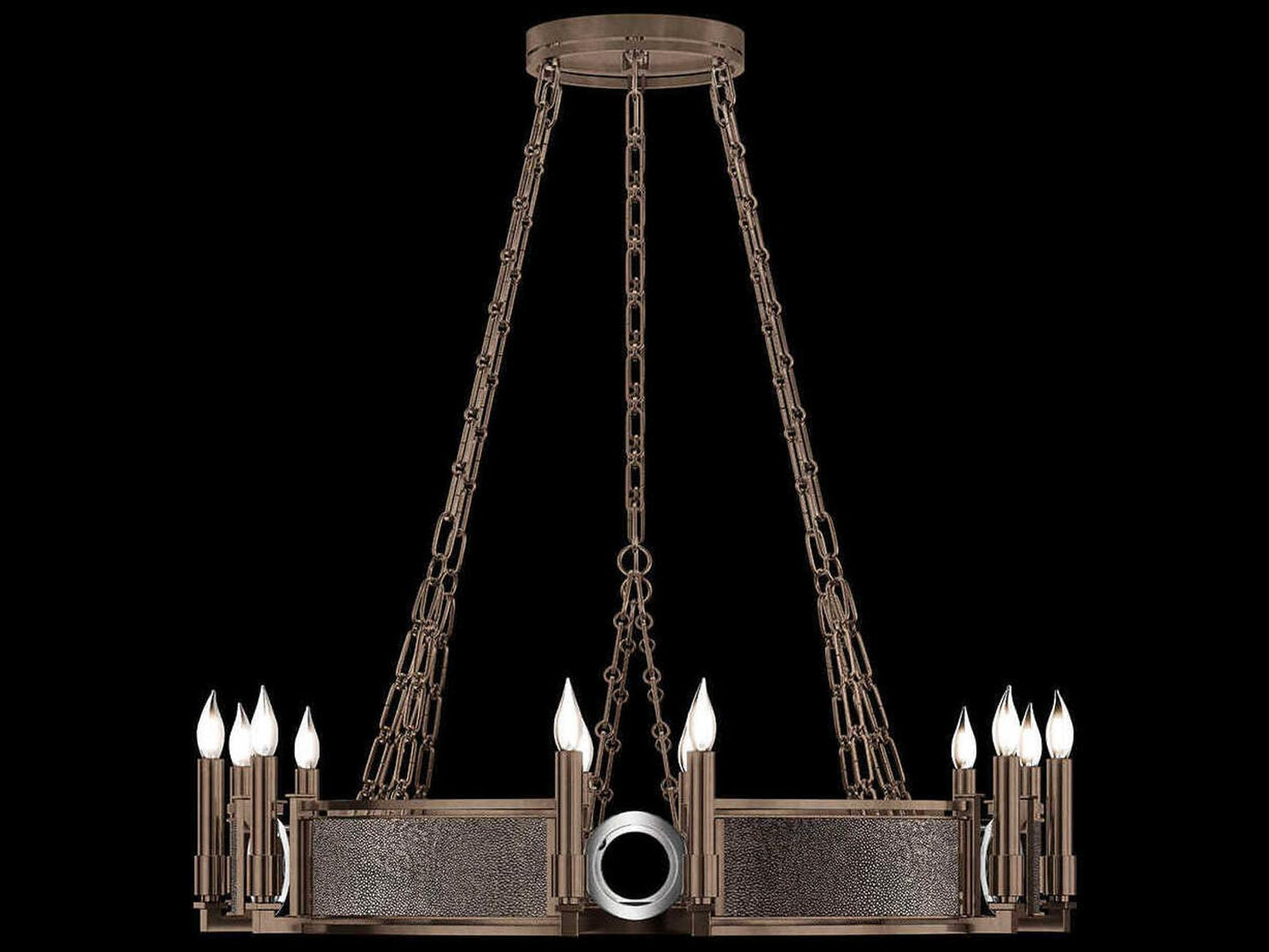 Fine Art Handcrafted Lighting Mirage 12-Light Bronze Traditional Round Chandelier