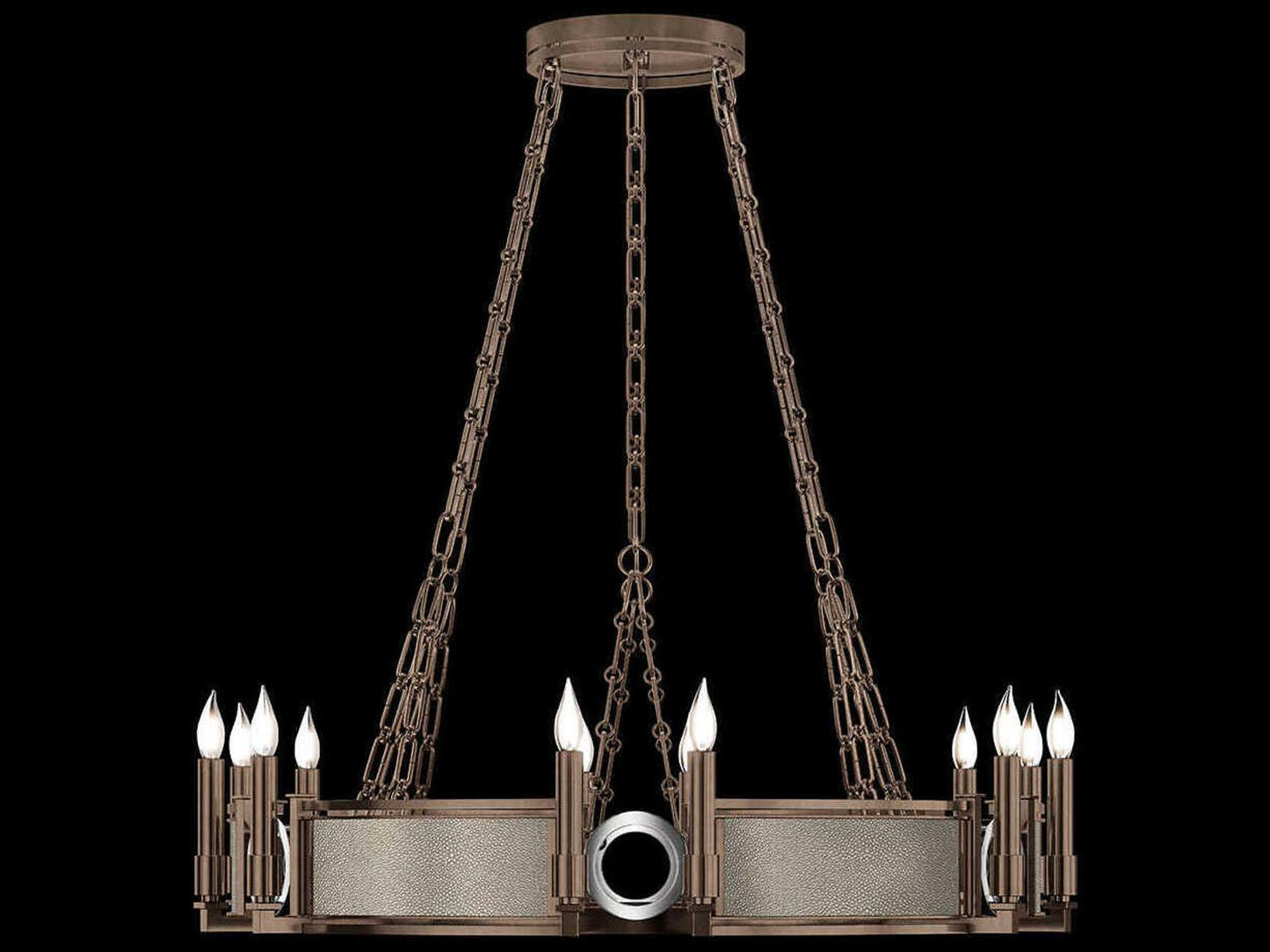 Fine Art Handcrafted Lighting Mirage 12-Light Bronze Traditional Round Chandelier