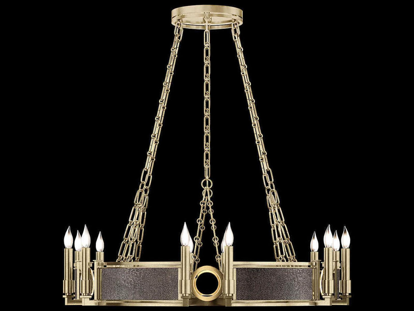 Fine Art Handcrafted Lighting 12-Light Mirage Round Chandelier in Soft Gold Leaf