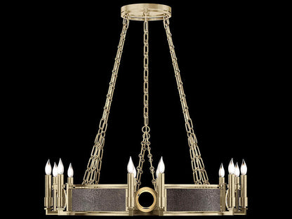 Fine Art Handcrafted Lighting 12-Light Mirage Round Chandelier in Soft Gold Leaf