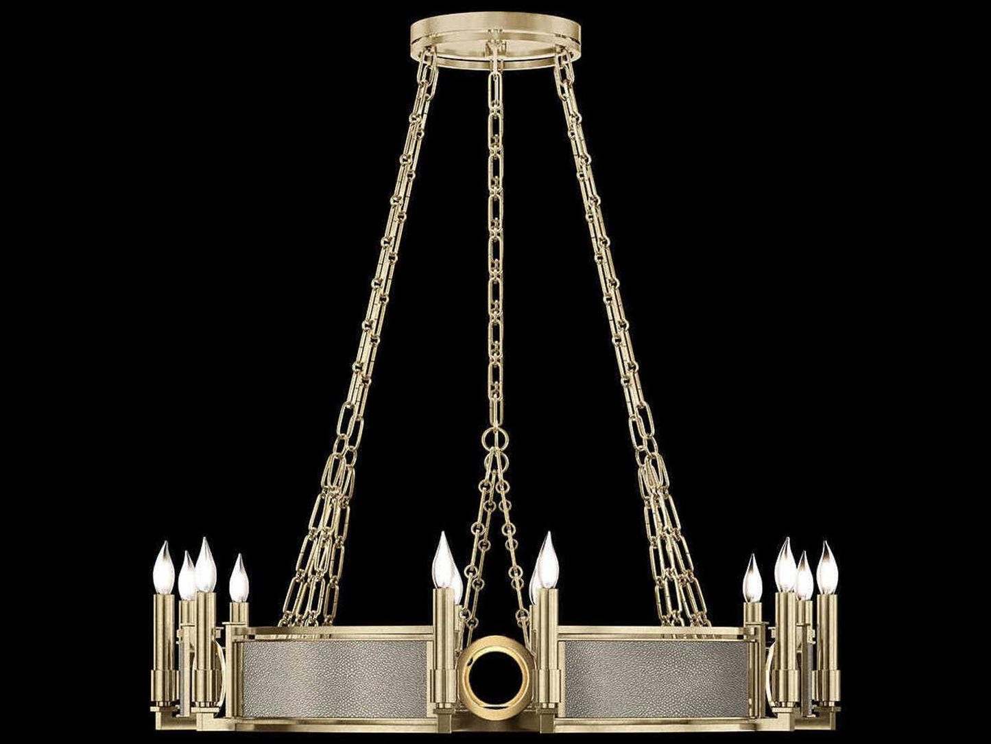 Fine Art Handcrafted Lighting 12-Light Mirage Round Chandelier in Soft Gold Leaf