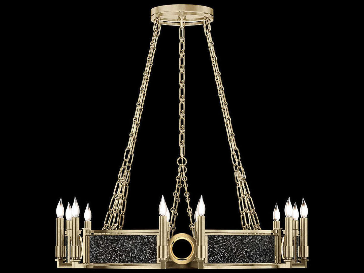 Fine Art Handcrafted Lighting 12-Light Mirage Round Chandelier in Soft Gold Leaf