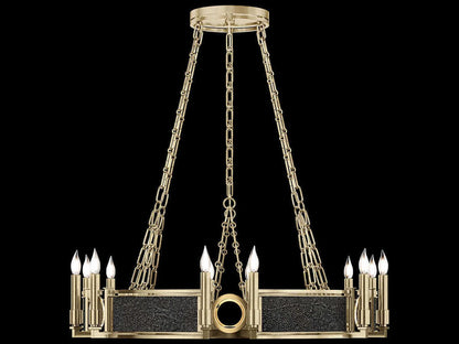 Fine Art Handcrafted Lighting 12-Light Mirage Round Chandelier in Soft Gold Leaf