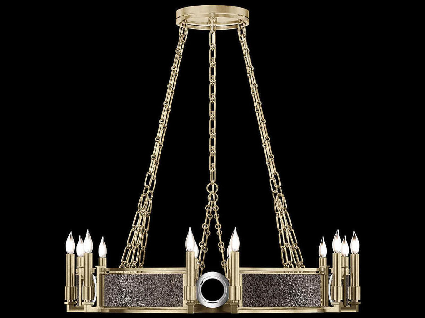 Fine Art Handcrafted Lighting 12-Light Mirage Round Chandelier in Soft Gold Leaf
