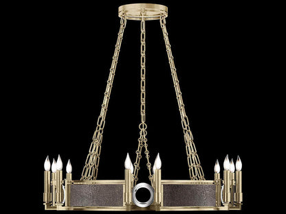 Fine Art Handcrafted Lighting 12-Light Mirage Round Chandelier in Soft Gold Leaf