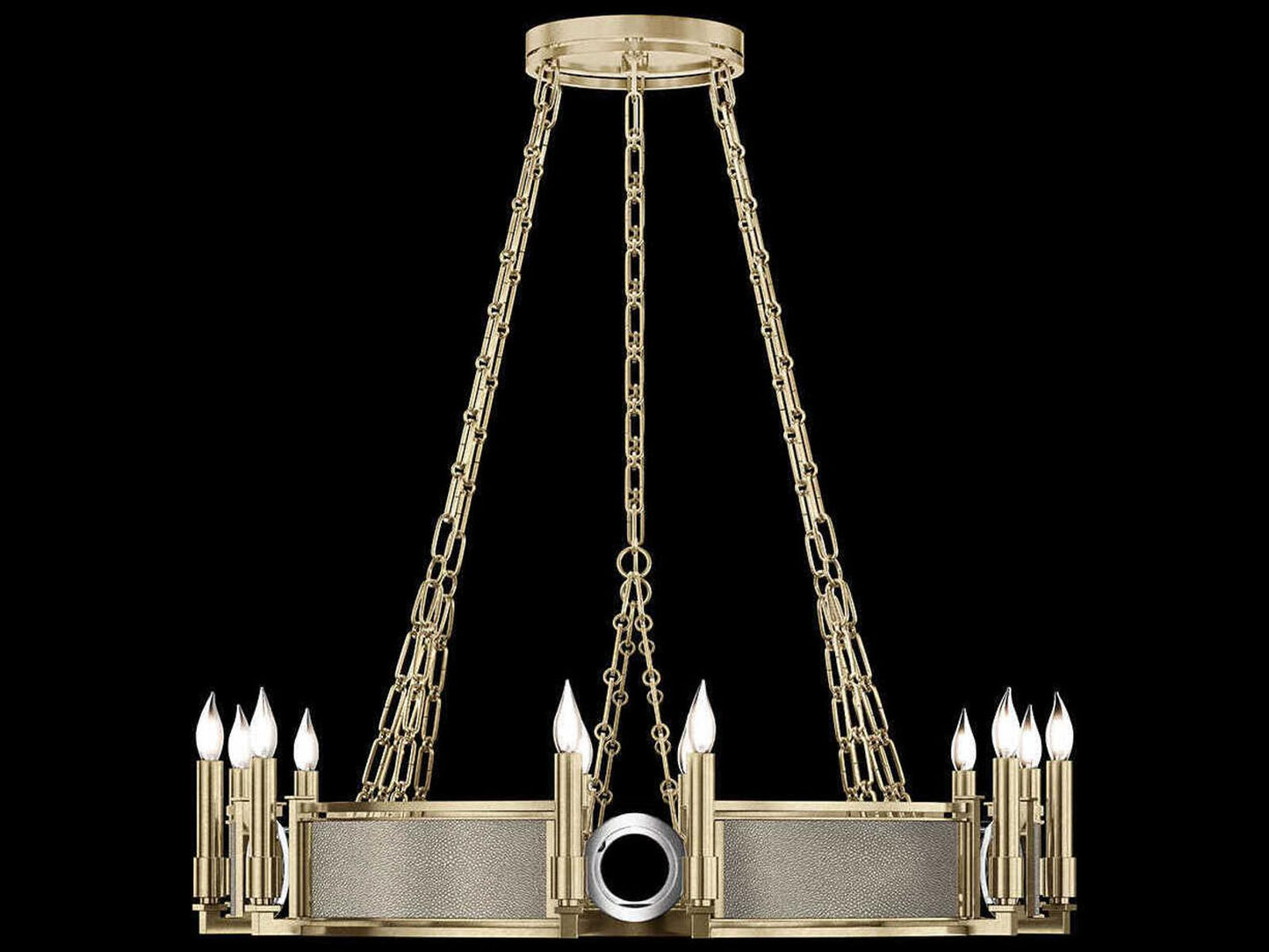 Fine Art Handcrafted Lighting 12-Light Mirage Round Chandelier in Soft Gold Leaf