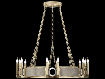 Fine Art Handcrafted Lighting 12-Light Mirage Round Chandelier in Soft Gold Leaf