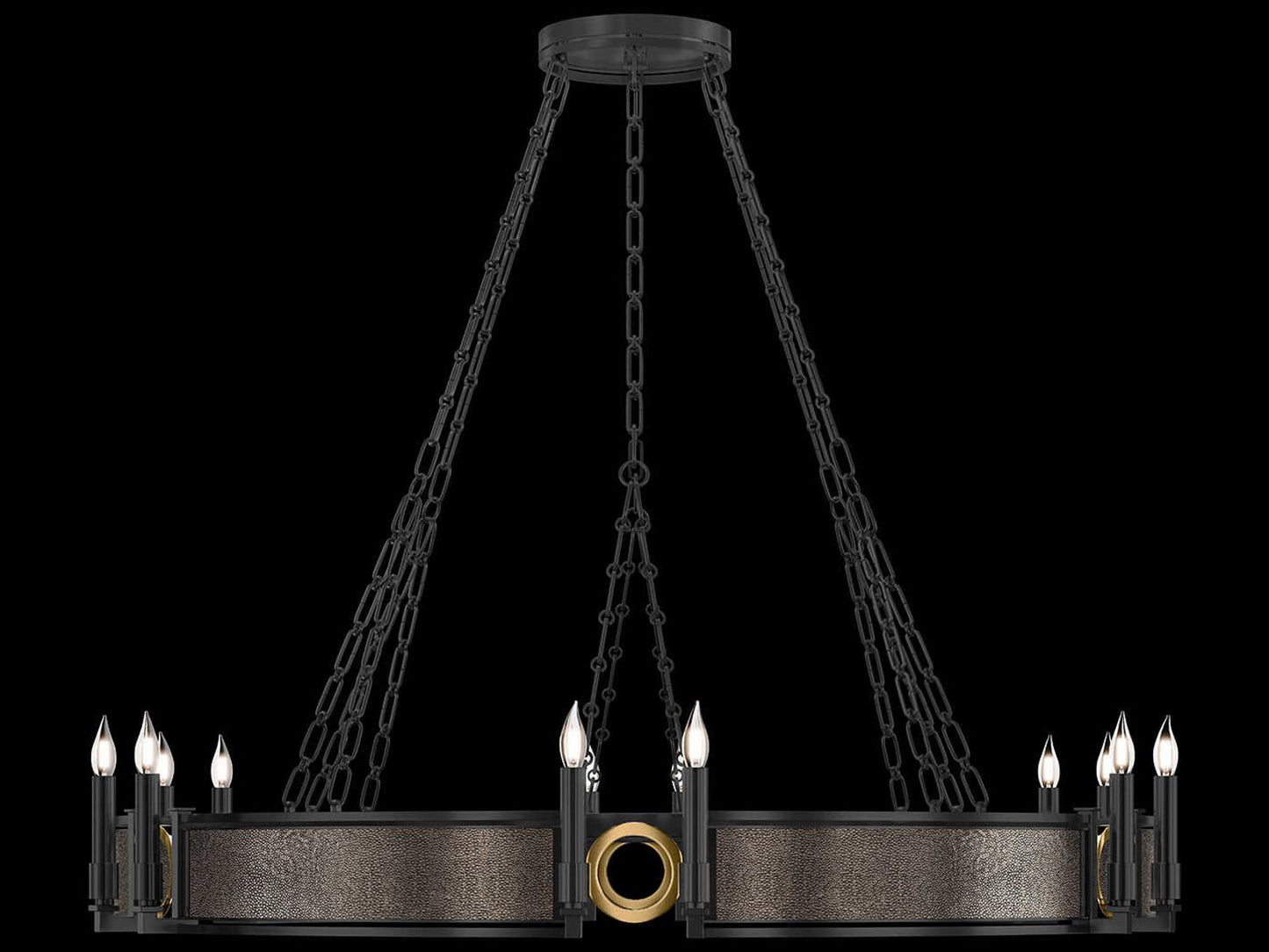 Fine Art Handcrafted Lighting 12-Light Mirage Black Iron Traditional Chandelier