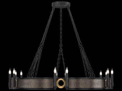 Fine Art Handcrafted Lighting 12-Light Mirage Black Iron Traditional Chandelier