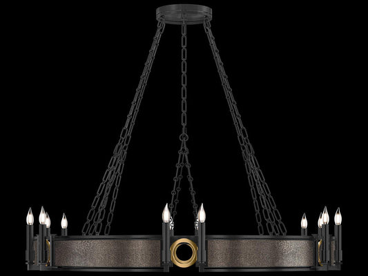 Fine Art Handcrafted Lighting 12-Light Mirage Black Iron Traditional Chandelier