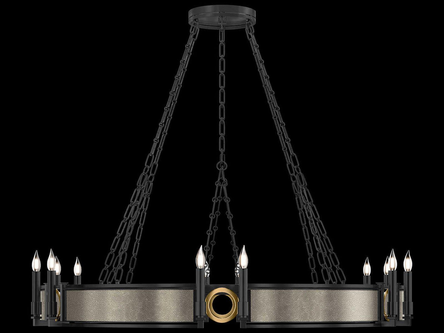 Fine Art Handcrafted Lighting 12-Light Mirage Black Iron Traditional Chandelier