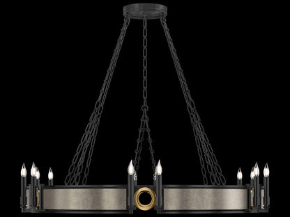 Fine Art Handcrafted Lighting 12-Light Mirage Black Iron Traditional Chandelier